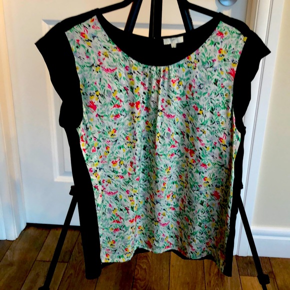 Joie Tops - JOIE floral colour-block Silk Top